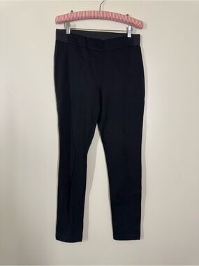 Talbots Black Ponte Pants Elastic Waist Comfy & Stretchy Medium Slim Leg